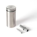 Outwater Round Standoffs, 2 in Bd L, Stainless Steel Brushed, 1 in OD 3P1.56.00124
